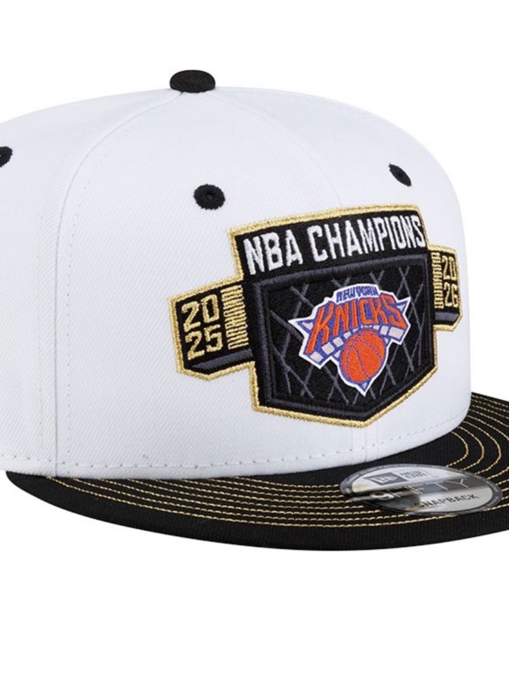New York Knicks White & Black NBA Champions Snapback Hat